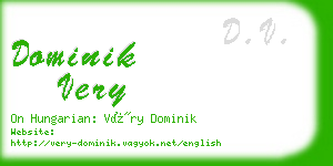 dominik very business card